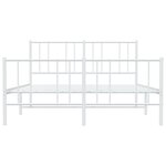 vidaXL Cadre de lit métal avec tête de lit/pied de lit blanc 140x200cm
