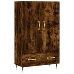 vidaXL Buffet haut chêne fumé 69 5x31x115 cm bois d'ingénierie