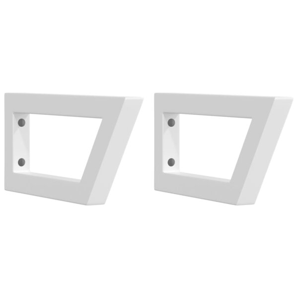 vidaXL Supports d'étagères pour lavabo 2 Pièces blanc trapèze acier