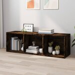 vidaXL Bibliothèque/Meuble TV chêne fumé 36x30x114cm bois d'ingénierie