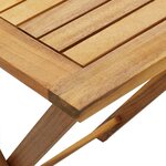 vidaXL Meuble de bistro pliable 3 Pièces et coussins Bois d'acacia solide