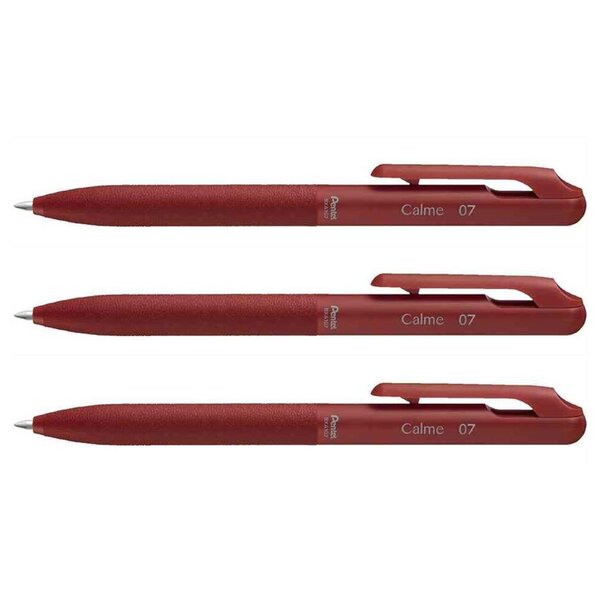 Stylo à bille rétractable Calme  0 35 mm  rouge x 3 PENTEL