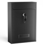 Boîte aux lettres murale verrouillable noire pour courrier 215 x 90 x 320 mm