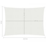 vidaXL Voile d'ombrage 160 g/m² Blanc 2x2 5 m PEHD