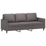 vidaXL Ensemble de canapés 3 Pièces avec coussins Gris Similicuir