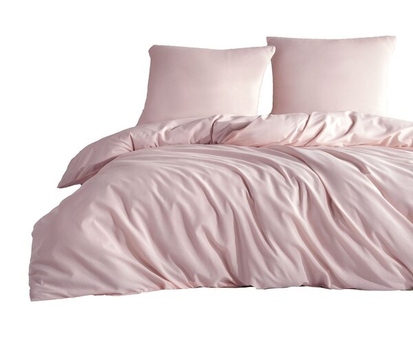 Parure de lit rose unie 140 x 200 cm