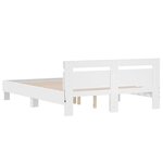 vidaXL Cadre de lit avec tête de lit et LED blanc 150x200 cm