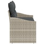 Canapé de jardin 2 places vidaXL avec coussins en poly rotin gris