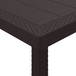 Ensemble de salle à manger de jardin de 17 pièces avec coussins marron poly rattan