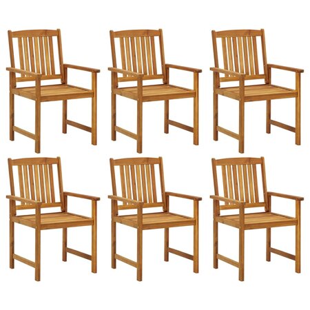 vidaXL Chaises de jardin 6 Pièces Bois d'acacia massif