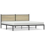 vidaXL Cadre de lit en métal sans matelas chêne sonoma 193x203 cm