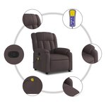 vidaXL Fauteuil de massage inclinable Marron foncé Tissu
