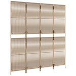 vidaXL Cloison de séparation 4 panneaux beige résine tressée