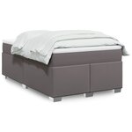 vidaXL Sommier à lattes de lit avec matelas Gris 120x200 cm Similicuir