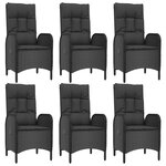 vidaXL Mobilier à dîner de jardin 9Pièces et coussins noir résine tressée