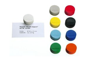 Lot de 10 Discofix aimant rond 'magnum' Diam 34 mm Blanc MAGNÉTOPLAN