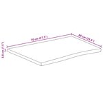 vidaXL Dessus de table 70x60x3 8 cm bord vivant bois massif manguier
