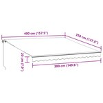 vidaXL Auvent rétractable automatique marron 400x350 cm