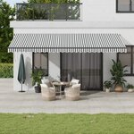 vidaXL Auvent rétractable automatique avec LED anthracite et blanc