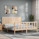 vidaXL Cadre de lit avec tête de lit 160x200 cm bois massif