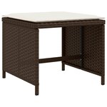 vidaXL Ensemble à manger de jardin et coussins 11 Pièces marron rotin