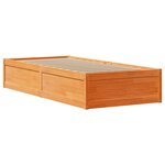 vidaXL Cadre de lit avec tête de lit cire marron 90x200 cm bois de pin