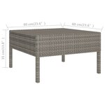 vidaXL Salon de jardin 2 Pièces avec coussins Résine tressée Gris
