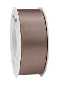 Satin double face 25-m-rouleau 40 mm taupe