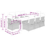 vidaXL Ensemble à manger de jardin et coussins 9 Pièces marron poly rotin