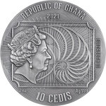 Pièce de monnaie en Argent 10 Cedis g 62.2 (2 oz) Millésime 2021 Worlds Greatest Artists ALBRECHT DURER