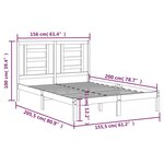 vidaXL Cadre de lit bois de pin massif 150x200 cm très grand