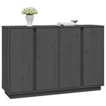 vidaXL Buffet Gris 120x35x80 cm Bois massif de pin