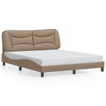 vidaXL Cadre de lit avec lumières LED cappuccino 160x200 cm similicuir