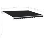 vidaXL Auvent manuel rétractable avec LED 350x250 cm Anthracite