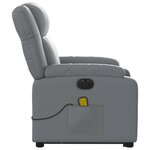 vidaXL Fauteuil inclinable de massage électrique gris similicuir