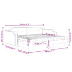 vidaXL Lit de jour avec gigogne et matelas gris foncé 80x200 cm tissu