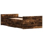 vidaXL Cadre de lit tête de lit et pied de lit chêne fumé 90x190 cm