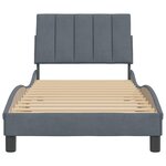 vidaXL Cadre de lit avec tête de lit Gris foncé 90x190 cm Velours