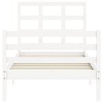 vidaXL Cadre de lit avec tête de lit blanc 90x200 cm bois massif