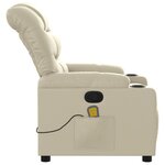vidaXL Fauteuil inclinable de massage Crème Similicuir