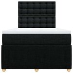 vidaXL Sommier à lattes de lit avec matelas Noir 120x200 cm Tissu