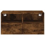 vidaXL Meuble TV mural chêne fumé 60x30x30 cm bois d'ingénierie