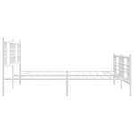 vidaXL Cadre de lit métal avec tête de lit/pied de lit blanc 180x200cm