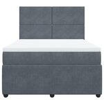 vidaXL Sommier à lattes de lit et matelas Gris foncé 140x190cm Velours