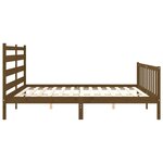 vidaXL Cadre de lit avec tête de lit marron miel 200x200cm bois massif