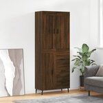 vidaXL Buffet haut Chêne marron 69 5x34x180 cm Bois d'ingénierie