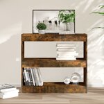 vidaXL Bibliothèque/Séparateur de pièce chêne fumé 80x30x72 cm
