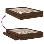 vidaXL Cadre de lit et tiroirs chêne marron 120x200 cm bois ingénierie