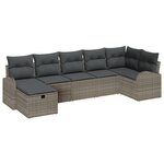 vidaXL Ensemble de canapé de jardin 7 pièces avec coussins gris en rattan