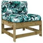 vidaXL Salon de jardin 6 Pièces avec coussins bois de pin imprégné